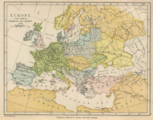 西暦814年頃のヨーロッパ